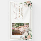 Pink Flowers One Photo Calligraphy Afstuderen Spandoek (Verticaal)