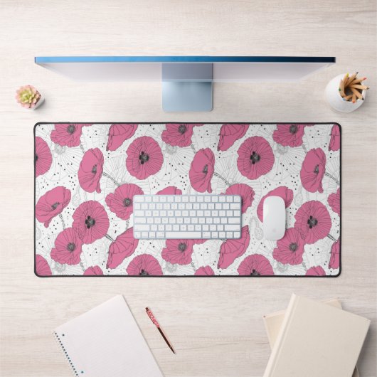 Pink Flowers Patroon Bureaumat (Kantoor 1)
