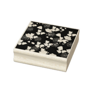 pink flowers rubberstempel