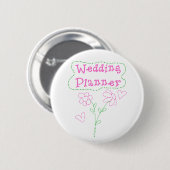 Pink Flowers Wedding Planner Ronde Button 5,7 Cm (Voorkant /achterkant)