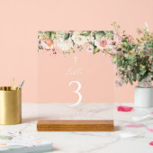 Pink Flowers, White Flowers, Baptism Table Numbers (Mariage)