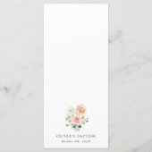 Pink Flowers, White Flowers, Boho, Baptism Menu (Dos)