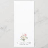 Pink Flowers, White Flowers, Boho, Wedding Menu (Dos)