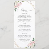 Pink Flowers, White Flowers, Bridal Shower Menu (Devant)