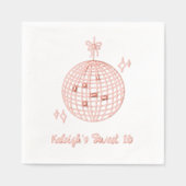 Pink Foil Custom Disco Ball Retro Sweet 16 serviet (Recto)