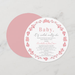 Pink Folk Art Baby Het is koud Baby shower per pos Kaart
