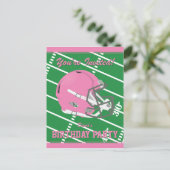 Pink Football Party Invitation Carte postale - mod (Debout devant)