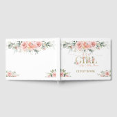 Pink Foral is een meisje Baby shower gastenboek (Volledig)