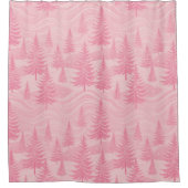 Pink Forest Christmas Douchegordijn (Voorkant)