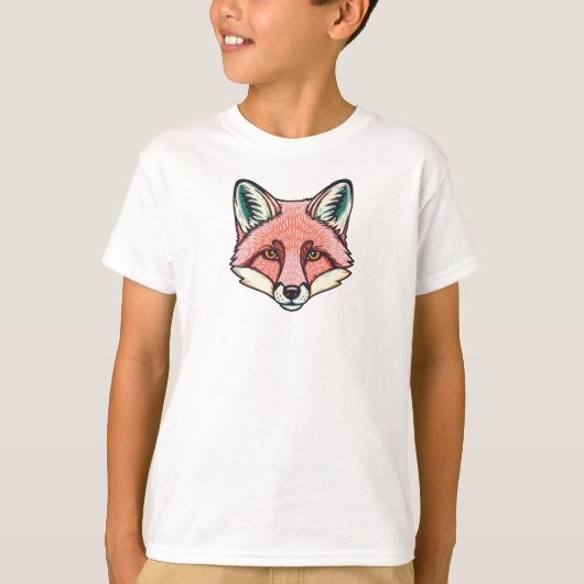Pink fox Face Kids T-Shirt  (Voorkant)