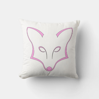 Pink Fox Logo Throw Pillow Kussen