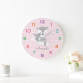 Pink Fox Nursery Decor Wall klok (Huis)