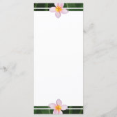 Pink Frangipani Plumeria Wedding Menu (Achterkant)