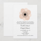 Pink French Anemone Wedding Invitation Kaart (Voorkant / Achterkant)