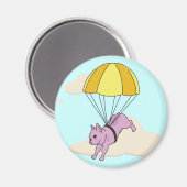 Pink French Buldog Umbrella Fun Magnet (Recto/Verso)
