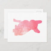 Pink French Bulldog aka Frenchie Briefkaart (Voorkant / Achterkant)