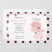 PINK FRENCH POODLE Ooh la 5x7 Birthday Kaart (Voorkant / Achterkant)