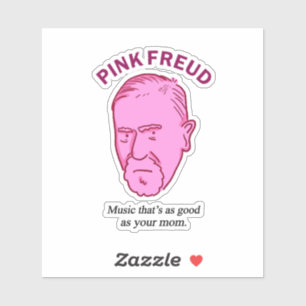Pink Freud Grappige Muziek Psychologie Pun Die-Cut Sticker