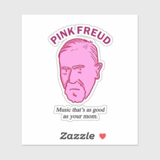 Pink Freud Grappige Muziek Psychologie Pun Die-Cut Sticker