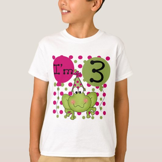 Pink Frog 3e verjaardag Tshirts en geschenken (Voorkant)