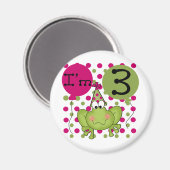 Pink Frog 3e verjaardag Tshirts en geschenken Magneet (Voorkant / Achterkant)