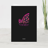 PINK FUCHSIA BLACK ABSTRACT DECO MONOGRAM FEESTDAGEN KAART (Achterkant)