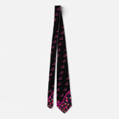 PINK FUCHSIA BLACK ABSTRACT DECO STROPDAS (Achterkant)