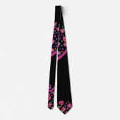 PINK FUCHSIA BLACK ABSTRACT DECO STROPDAS (Achterkant)