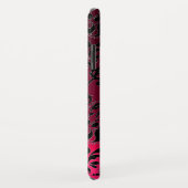 PINK FUCHSIA BLACK DAMASK GEM MONOGRAM Case-Mate iPhone CASE (Achterkant/rechts)
