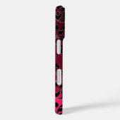 PINK FUCHSIA BLACK DAMASK GEMSTONE MONOGRAM Case-Mate iPhone CASE (Achterkant / Rechts)