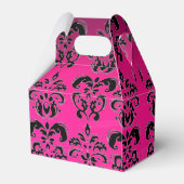 PINK, FUCHSIA BLACK, PAARSE DAMASKWITMONOGRAM BEDANKDOOSJES (Achterkant)