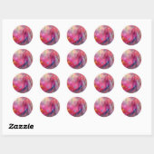 PINK FUCHSIA BLUE ABSTRACT RONDE STICKER (Vel)