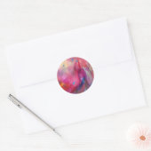 PINK FUCHSIA BLUE ABSTRACT RONDE STICKER (Envelop)