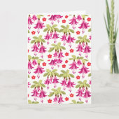 Pink Fuchsia Floral Pattern – Retro Botanical Kaart (Voorkant)