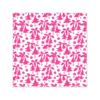 Pink Fuchsia Floral Pattern – Retro Botanical Zelfinktende Stempel