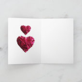 PINK FUCHSIA-GEBREIDE HART, VALENTIJNSDAG FEESTDAGEN KAART (Binnen)