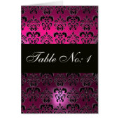 PINK FUCHSIA PURPLE BLACK DAMASK TABLE SIÈGE (Devant)
