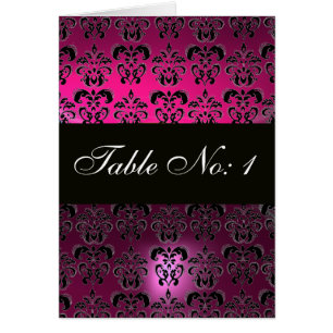 PINK FUCHSIA PURPLE BLACK DAMASK TABLE SIÈGE