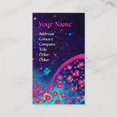 PINK FUCHSIA TURQUOISE BLUE ABSTRACT DECO MONOGRAM VISITEKAARTJE (Voorkant)