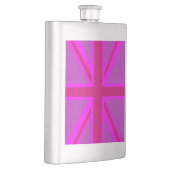 Pink Fuchsia Union Jack Flag Design Heupfles (Rechts)