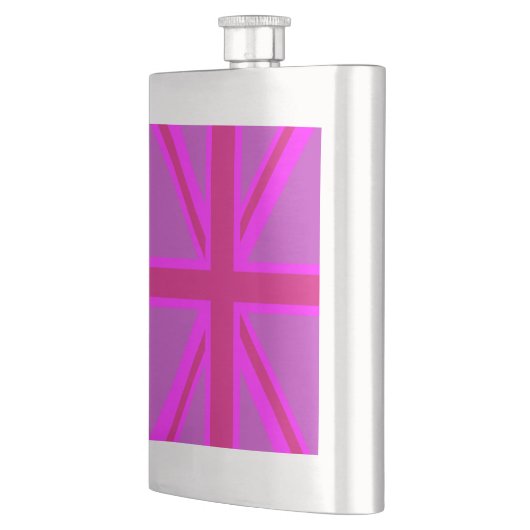 Pink Fuchsia Union Jack Flag Design Heupfles (Links)
