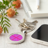 Pink Fuchsia Union Jack Flag Design Sleutelhanger (Zijkant)