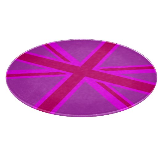 Pink Fuchsia Union Jack Flag Design Snijplank (Hoek)