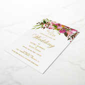 Pink Fuchsia Wedding Real Gold Foil Invitation (Rotation)
