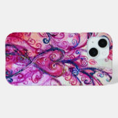 PINK FUCHSIA WHIMSICAL FLOURISHES MET HEART Case-Mate iPhone CASE (Achterkant (horizontaal))