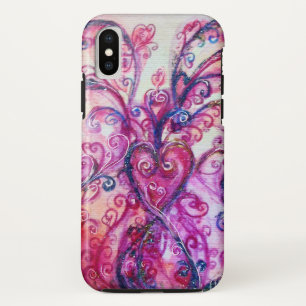 PINK FUCHSIA WHIMSICAL FLOURISHES MET HEART iPhone XS HOESJE