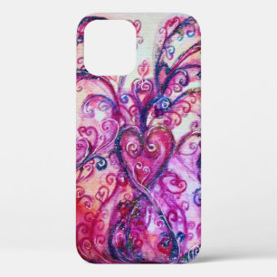 PINK FUCHSIA WHIMSICAL FLOURISHES MET HEART iPhone 12 HOESJE