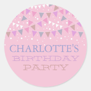 Pink Fun Bunch Anniversaire   Sticker de partie