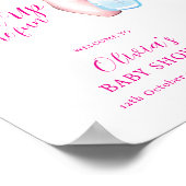 Pink Fun Strike Up Bowling Baby Shower Welcome Poster (Hoek)