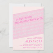 Pink Funny Calligraphy 99ste verjaardag Kaart (Voorkant)